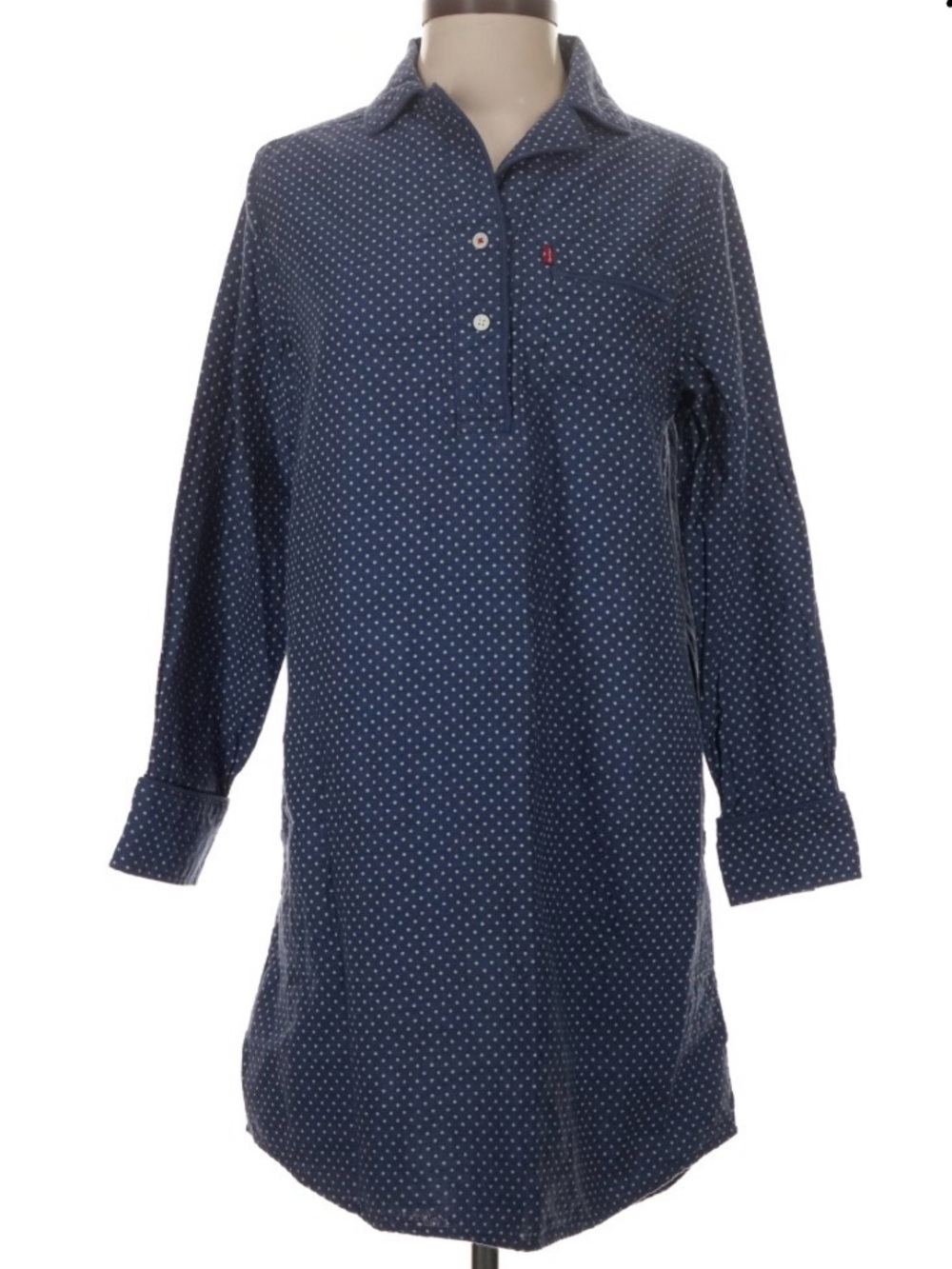 EUC-Levi's 100% cotton Microdot Long-Sleeve Sleep Shirt Dress
Wore once
